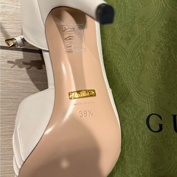 New with box Gucci Rose Peep Toe heels size 39.5 - Picture 5 of 9